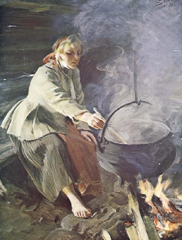 Anders Zorn i eidhuset France oil painting art